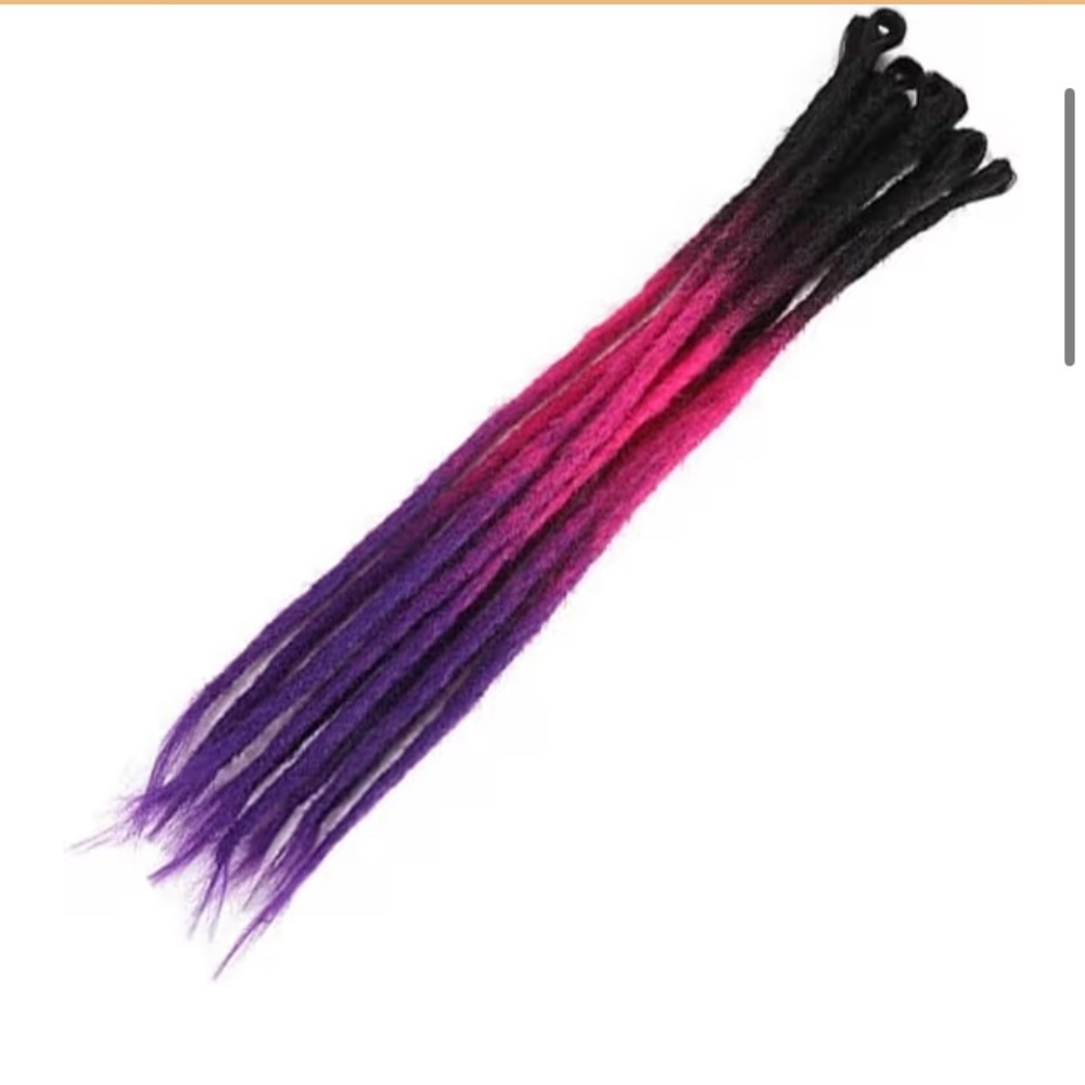 Five Bundles Of purple pink dread locs hair extensions 25 Strands